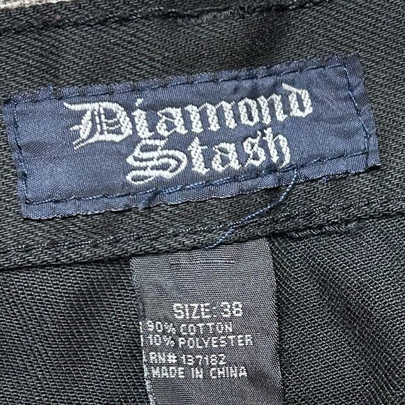 Diamond Stash Denim Jeans Men's 38 Brandon SLIM FIT Black Gold Streaks Casual - Picture 7 of 13